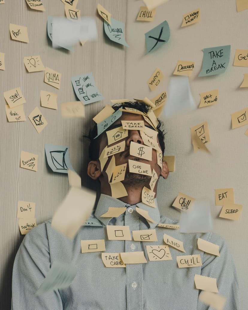 Planning process with sticky notes on a board